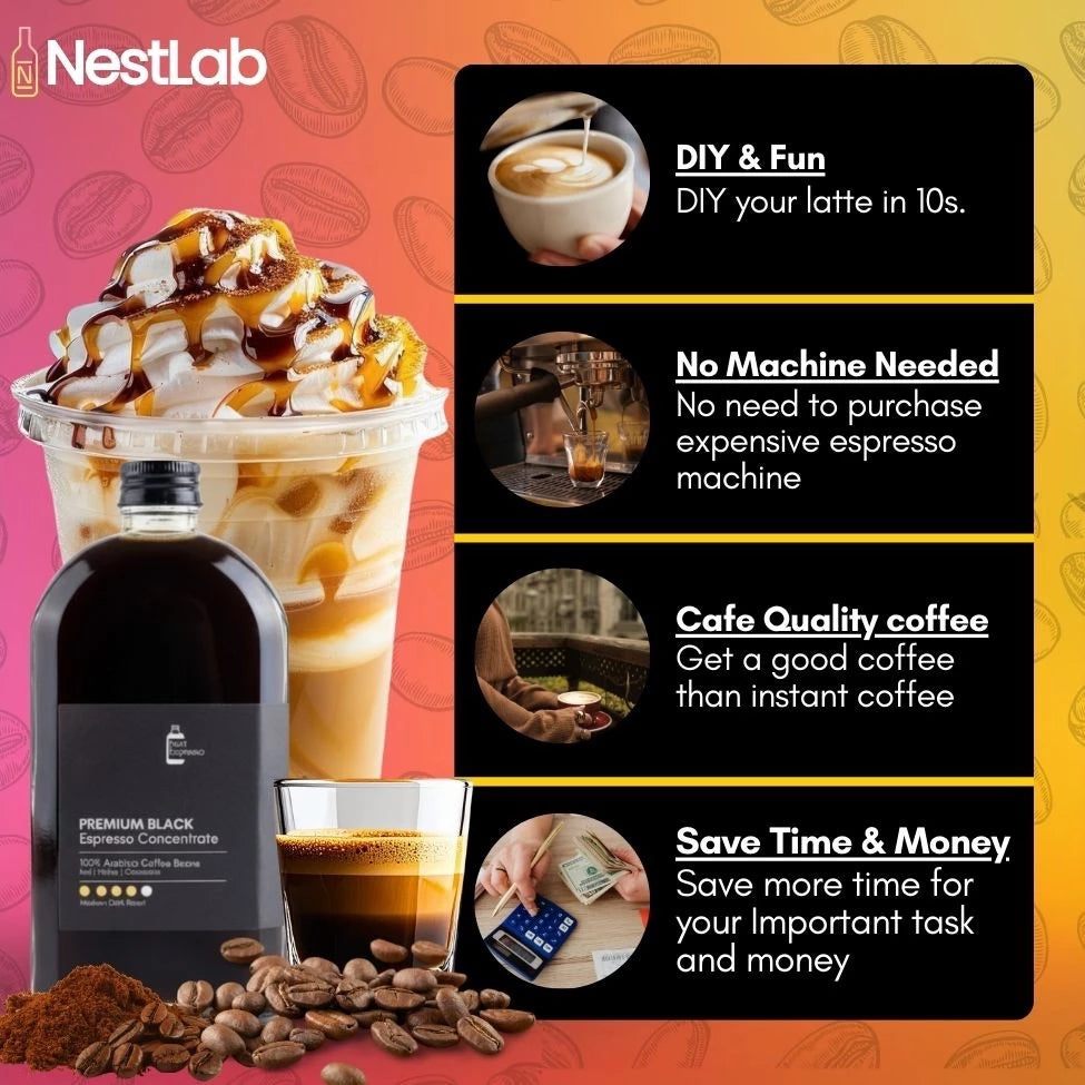 350ml Bottle Pati Espresso Coffee - DIY Your Cafe Grade Latte at Home | 100% Arabica Premium Coffee
