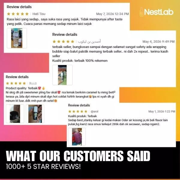 Nestlab - Zero Gula Sweetener Flavor - Pengganti Gula Putih Berperisa Buah Tiada Kalori - 10ml