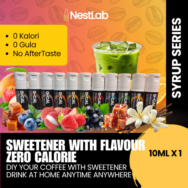 Nestlab - Zero Gula Sweetener Flavor - Pengganti Gula Putih Berperisa Buah Tiada Kalori - 10ml