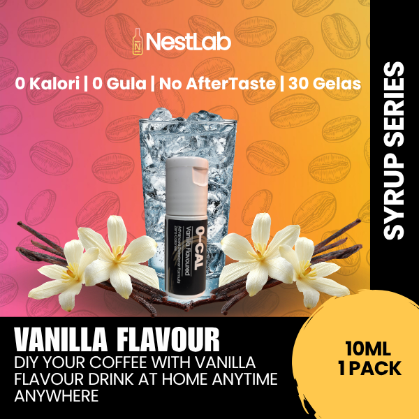 Nestlab - Zero Gula Sweetener Flavor - Pengganti Gula Putih Berperisa Buah Tiada Kalori - 10ml