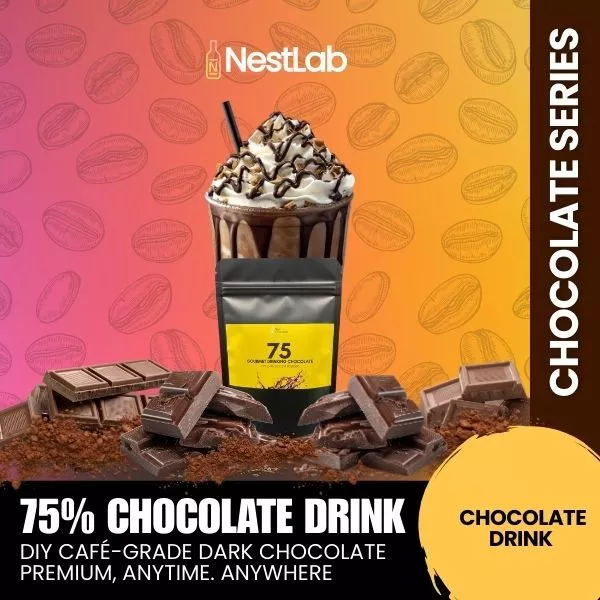 75% or 55% Dark Cocoa Chocolate Drink | DIY Your Cafe Grade Premium Chocolate Anytime Anywhere - Image 3