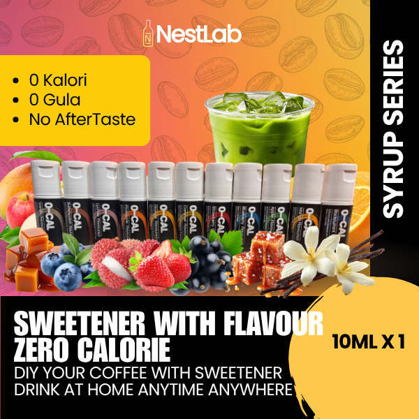Nestlab - Zero Gula Sweetener Flavor - Pengganti Gula Putih Berperisa Buah Tiada Kalori - 10ml - Image 3