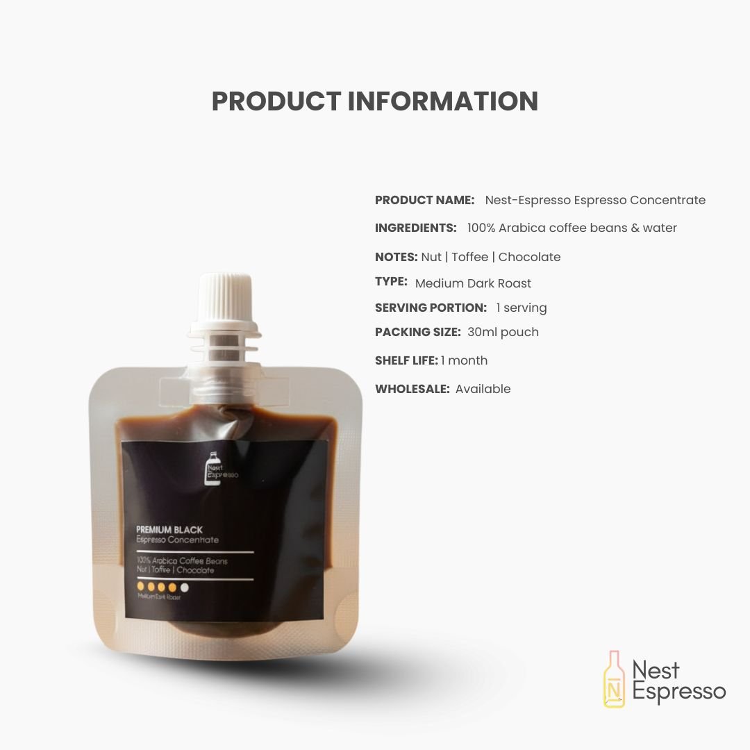 (Trial Pack) Espresso Concentrate in Pouch- with Free Vanilla Syrup | 30ml - Image 2